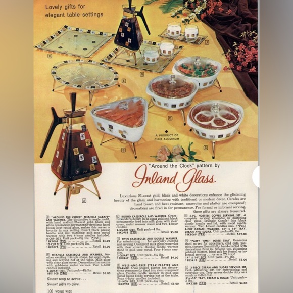 Inland Glass midcentury creamer, sugar, tray - Excellent condition - Picture 4 of 7